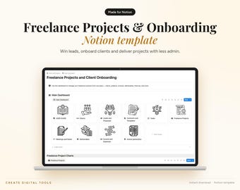 Client Onboarding Notion Template, Freelance Project Tracker, Freelancer Dashboard, Proposals, Contracts & Payment Tracker