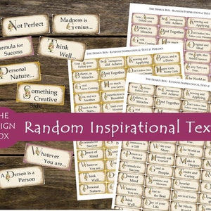 Inspirational Text Labels, Random Texts, Digital Labels, Planner Stickers, Text labels, Vintage Labels, Junk Journal Ephemera, Vintage Label
