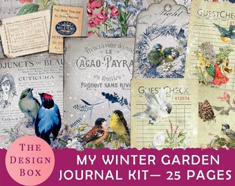 Mijn Winter Garden Journal Kit, Printable Journal, Winter Woodland Journal, Winter Garden Journal, Winter Junk Journal, Digital Junk Journal