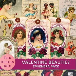 Valentine Beautys Ephemera Pack, Valentinstag druckbare, Valentinstag Ephemera, Junk Journal Ephemera, Valentinstag, Valentinstag, Valentinstag, Karte, Liebe, Herz