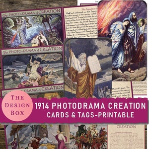 Cartes 1914 et étiquettes - Remastered, Photo dramatique de la création, Cartes, Étiquettes chrétiennes, Album de coupures, Journal indésirable, Témoins de Jéhovah, Éphémères