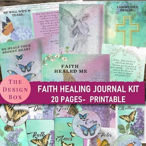 Faith Healing Journal Kit, 20 Printable pages, Christian Journal, Bible Journaling, Prayer Journal, Junk Journal printable, Faith Journal