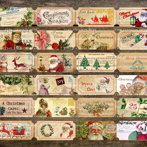 Christmas Tickets, +bonus, Printable, Ephemera, Junk Journal, Santa ...
