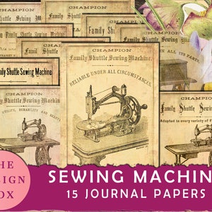 1871 Naaimachinecatalogus, afdrukbare pagina's, vintage naai-achtergronden, afdrukbare kortstondige naaien, naaikaart, plakboek, rommeldagboek