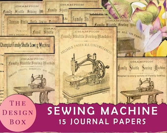 1871  Sewing Machine Catalogue, Printable Pages, Vintage Sewing Backgrounds, Sewing Printable Ephemera, Sewing Card, Scrapbook, Junk journal