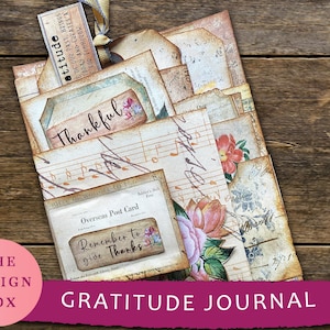 Dankbarkeit Journal, Digital Junk Journal Kit, Junk Journaling Kit, Junk Journaling Ephemera, Erntedank Junk Journal, Neutral Journal
