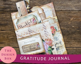 Gratitude Journal, Digital Junk Journal Kit, Junk Journaling Kit, Junk Journaling Ephemera, Thanksgiving Junk Journal, Neutral Journal