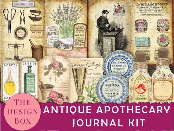 Antique Apothecary, Journal Kit, Printable Journal, Apothecary, Nature,  Herbal, Pharmacy, Naturalist, Junk Journal, Vintage Apothecary, Kit 