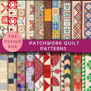 May include: A collection of 20 different patchwork quilt patterns, featuring a variety of colors and designs. The patterns are arranged in a grid, with each pattern being a different color and design. The patterns are all traditional patchwork quilt patterns, and they are all very intricate and detailed.