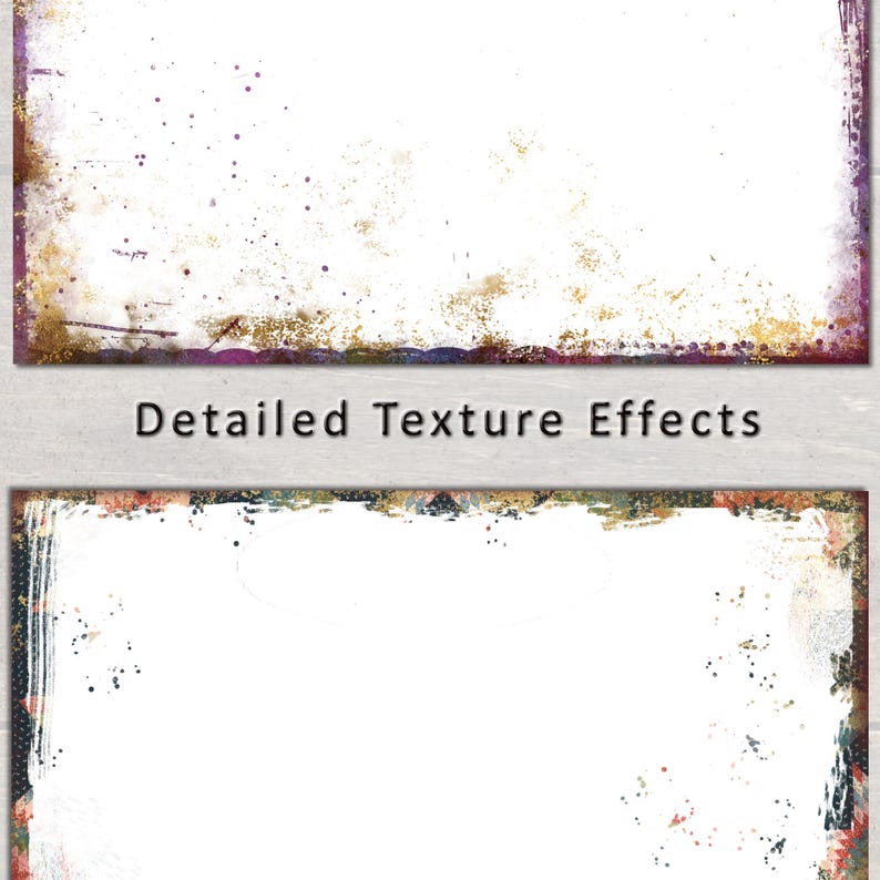 Colour Grunge Edge, Digital Overlays, PNG, Shabby, Edge Overlay, Junk ...