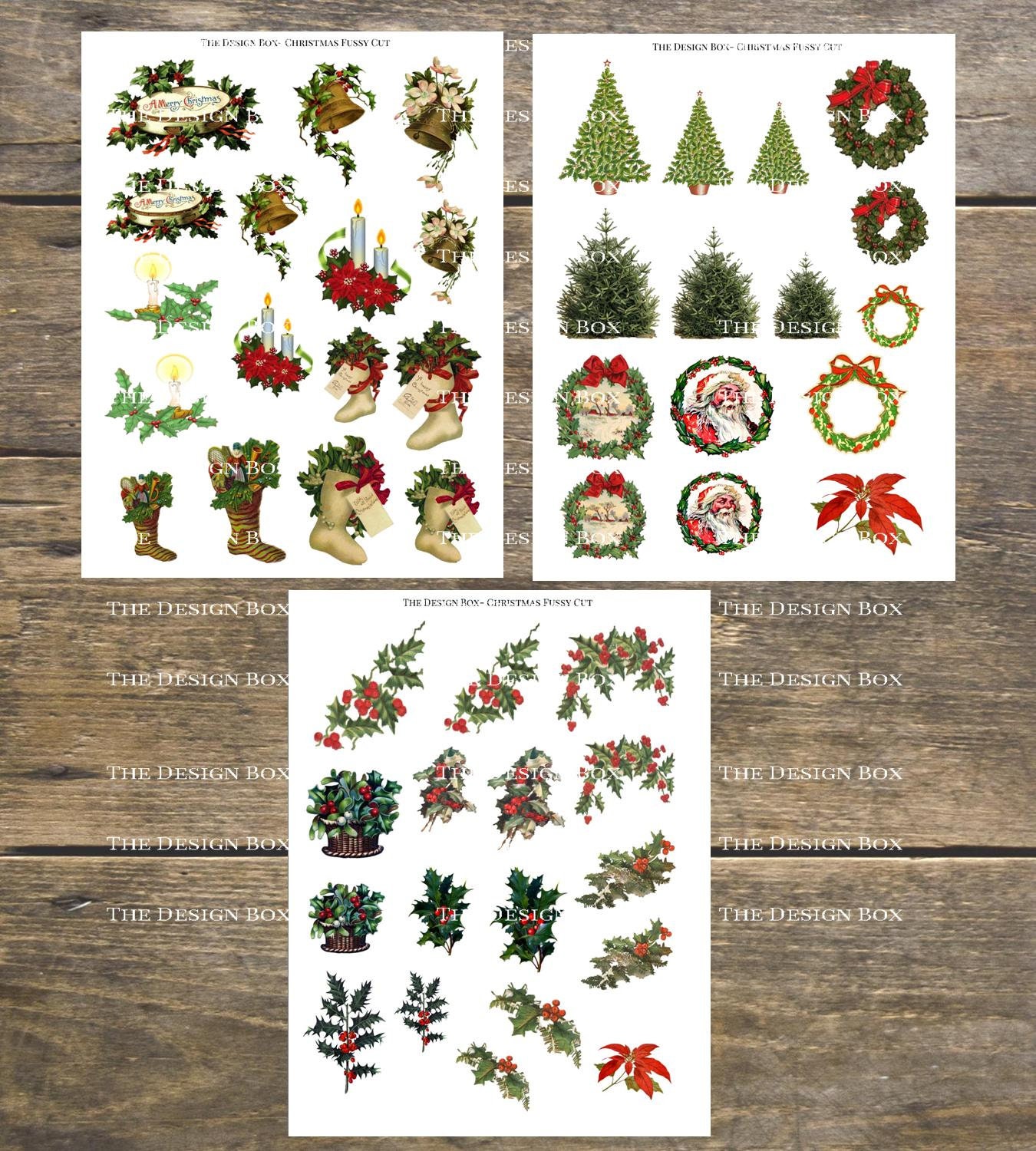15 Christmas Fussy Cut Printable Pages Vintage Christmas. - Etsy Canada
