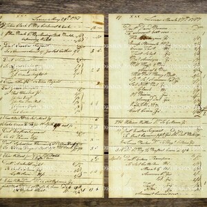 May include: A vintage ledger page with handwritten entries in black ink. The page is dated May 29, 1787 and March 27, 1787. The entries include names, dates, and amounts of money.