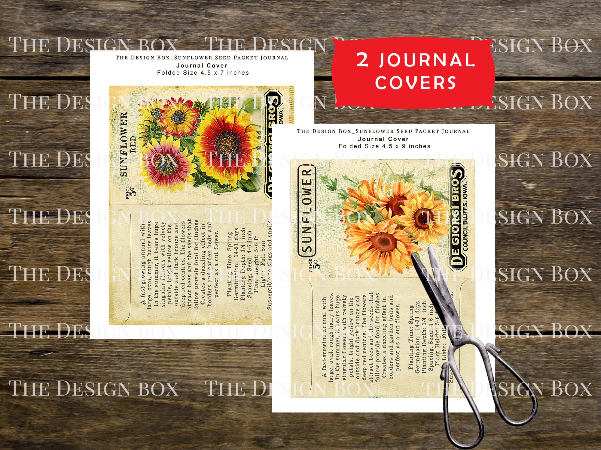 Sunflower Seed Packet Printable Journal Kit 4.5x7 Junk Etsy