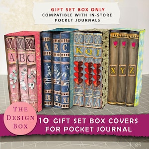 Gift Box for Pocket Journal, Junk Journal,  Printable, Book Case, Vintage, Ephemera, Mini Book, Book Case, Craft, Gift, Project, Miniature
