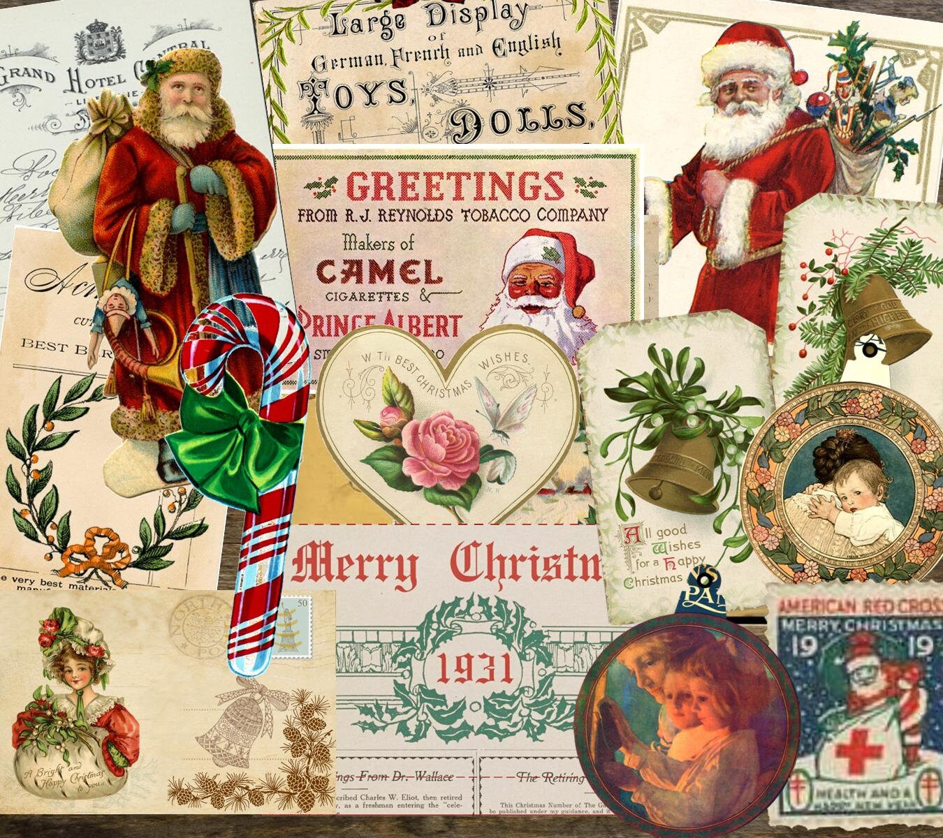 15 Christmas Ephemera Pack Printable Vintage Christmas - Etsy