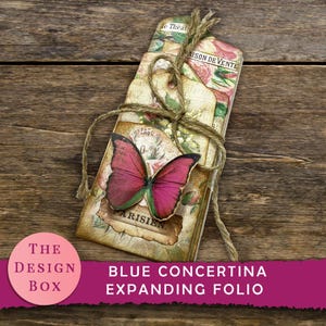 Folio concertina rose, journal indésirable, vintage, folio pliant, chemise de poche, imprimable, kit folio, kit de création, folio numérique, rose, accordéon
