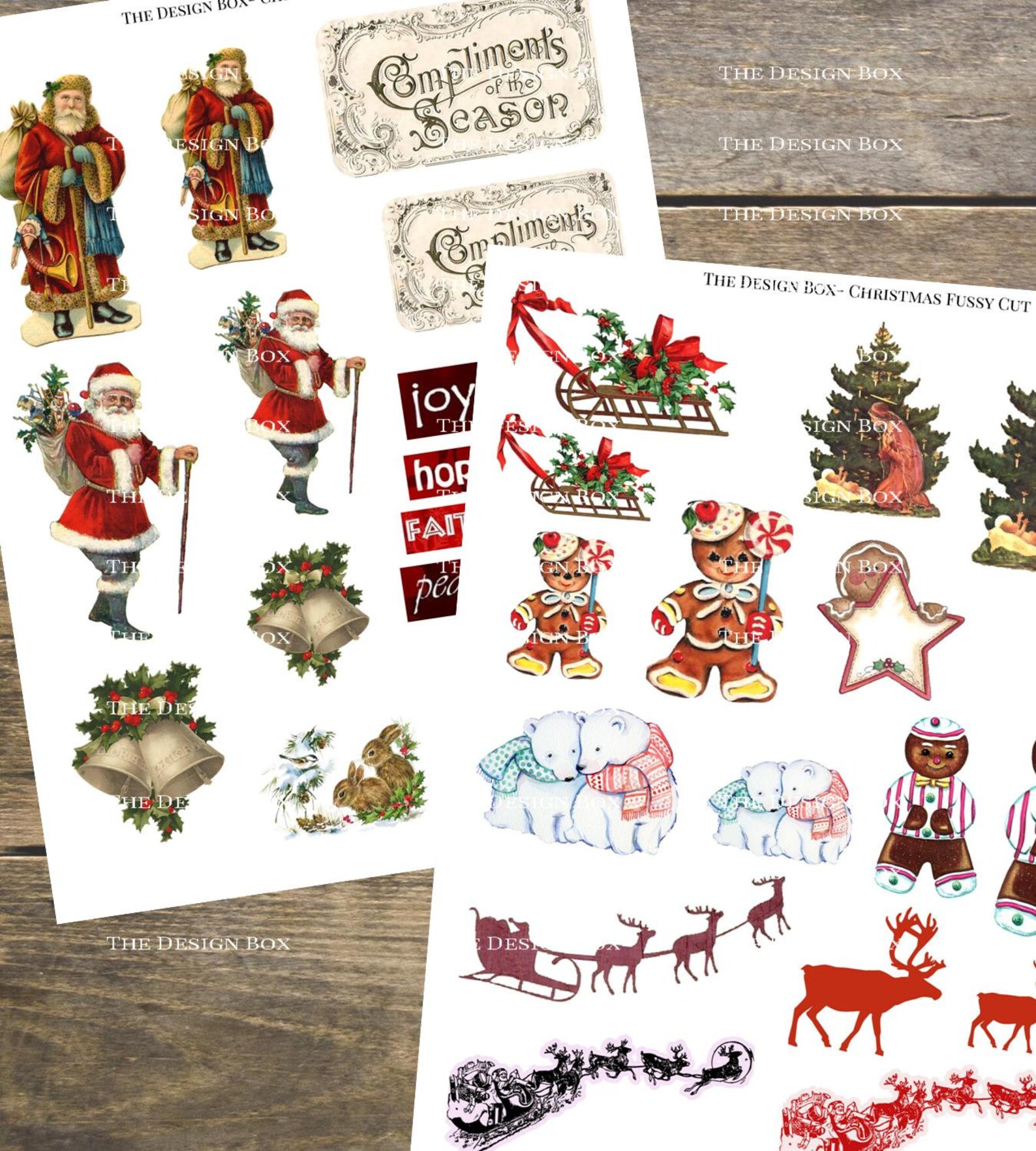 15 Christmas Fussy Cut Printable Pages Vintage Christmas. - Etsy