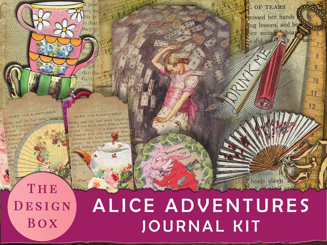 Alice Adventures Journal Kit, 25 Printable Pages, Alice in Wonderland ...