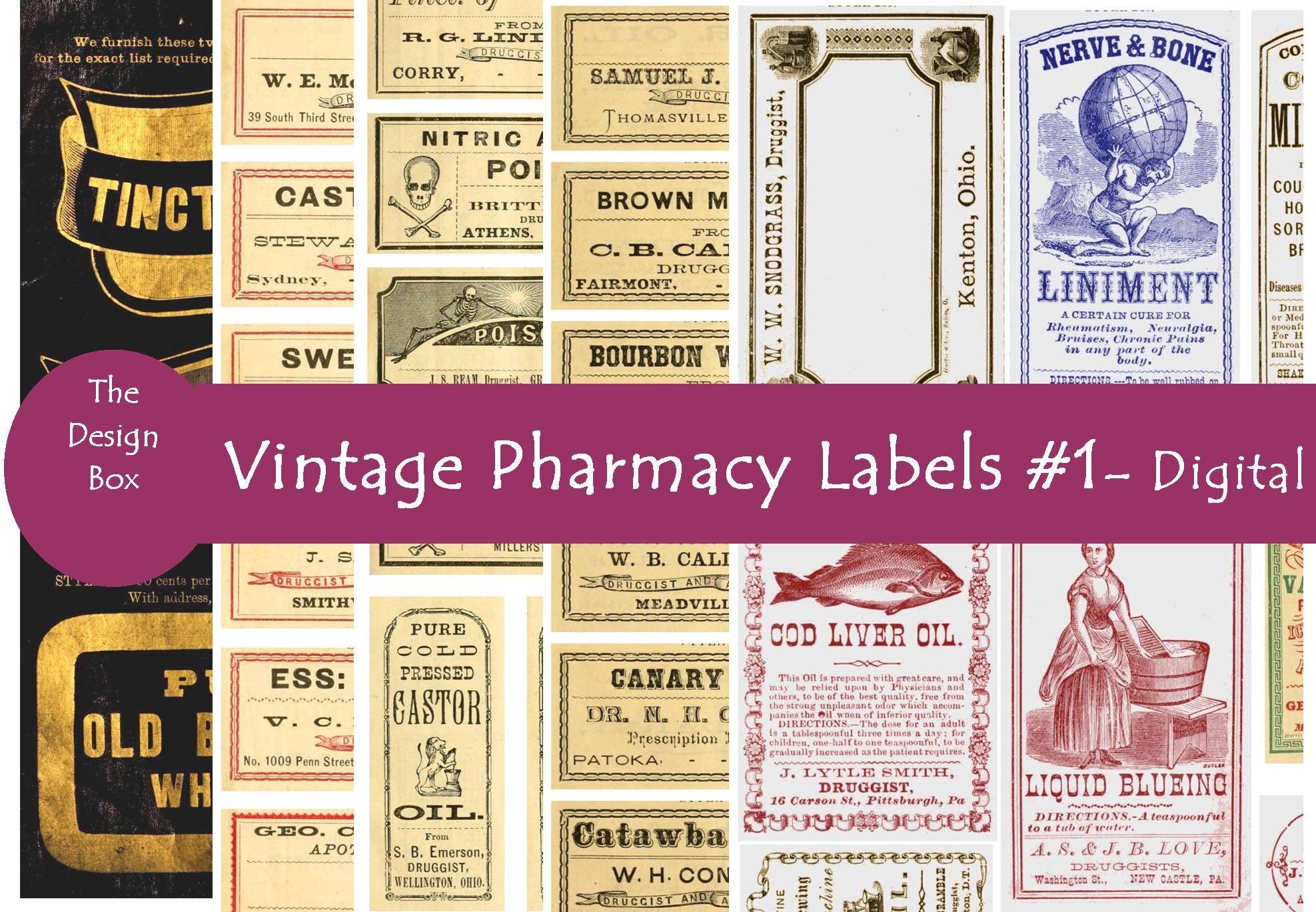 Old pharmacy labels - Etsy 日本