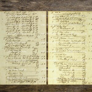 May include: A vintage handwritten document with a list of names and numbers. The document is dated 1787 and 1789. The document is written in cursive script and is yellowed with age.