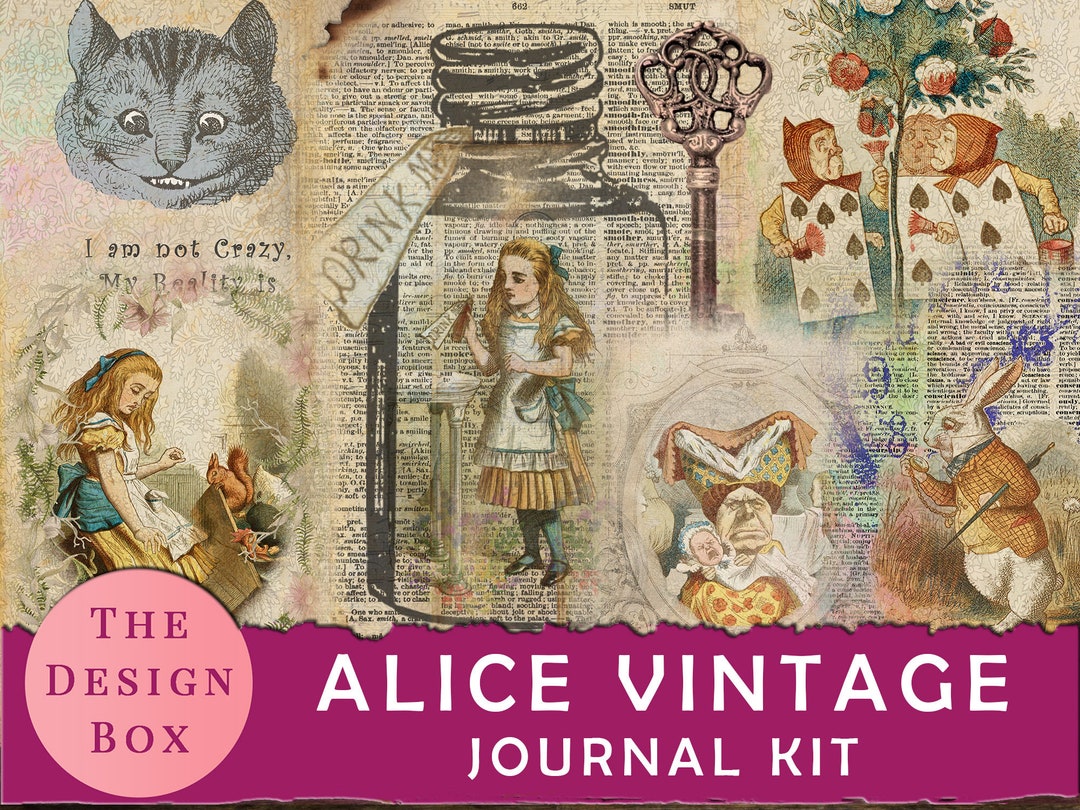 Alice Vintage Journal Kit, 25 Printable Pages, Alice in Wonderland ...