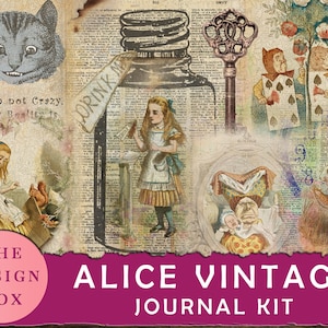 Steampunk Alice in Wonderland Junk Journal Pages, Junk Steampunk Alice in Wonderland Junk Journal Pages, Junk