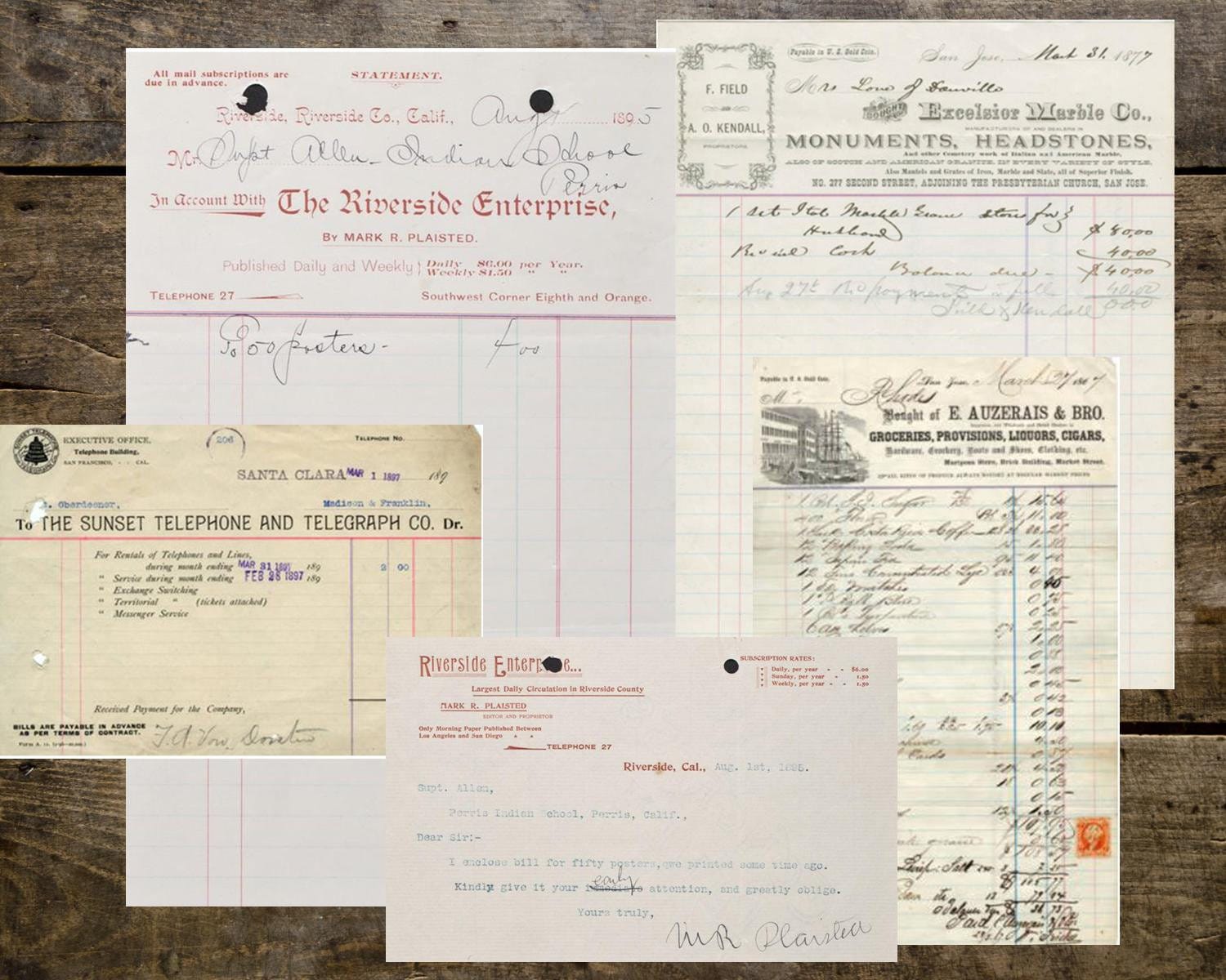 vintage 1800s invoices printable receipts old handwritten