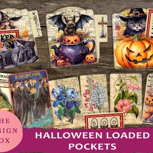 Halloween Loaded Pockets, Printable Pockets, Large Pockets, Halloween Ephemera,  Halloween Journal, Junk Journal, Halloween Pockets, Pumpkin