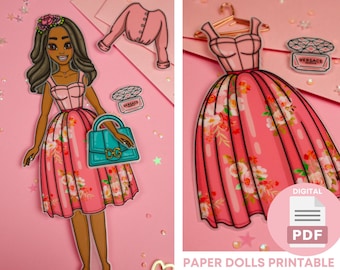 Paper Doll Printables - DIY Kits for Kids, Dress Up Doll, Paper Doll Clothes, Activity for Kids, Mom Daughter Gift, Girls Activities