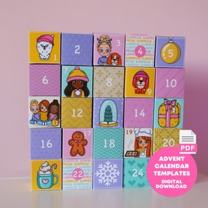 Printable Advent Calendar for Kids, Instant Download, DIY