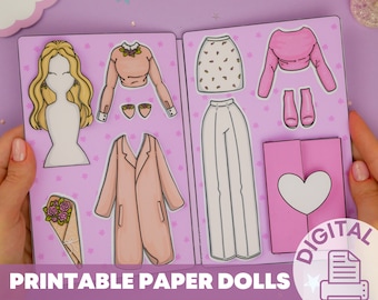 Beautiful Floral Outfit For Paper Dolls Printable DIY Activities for Kids