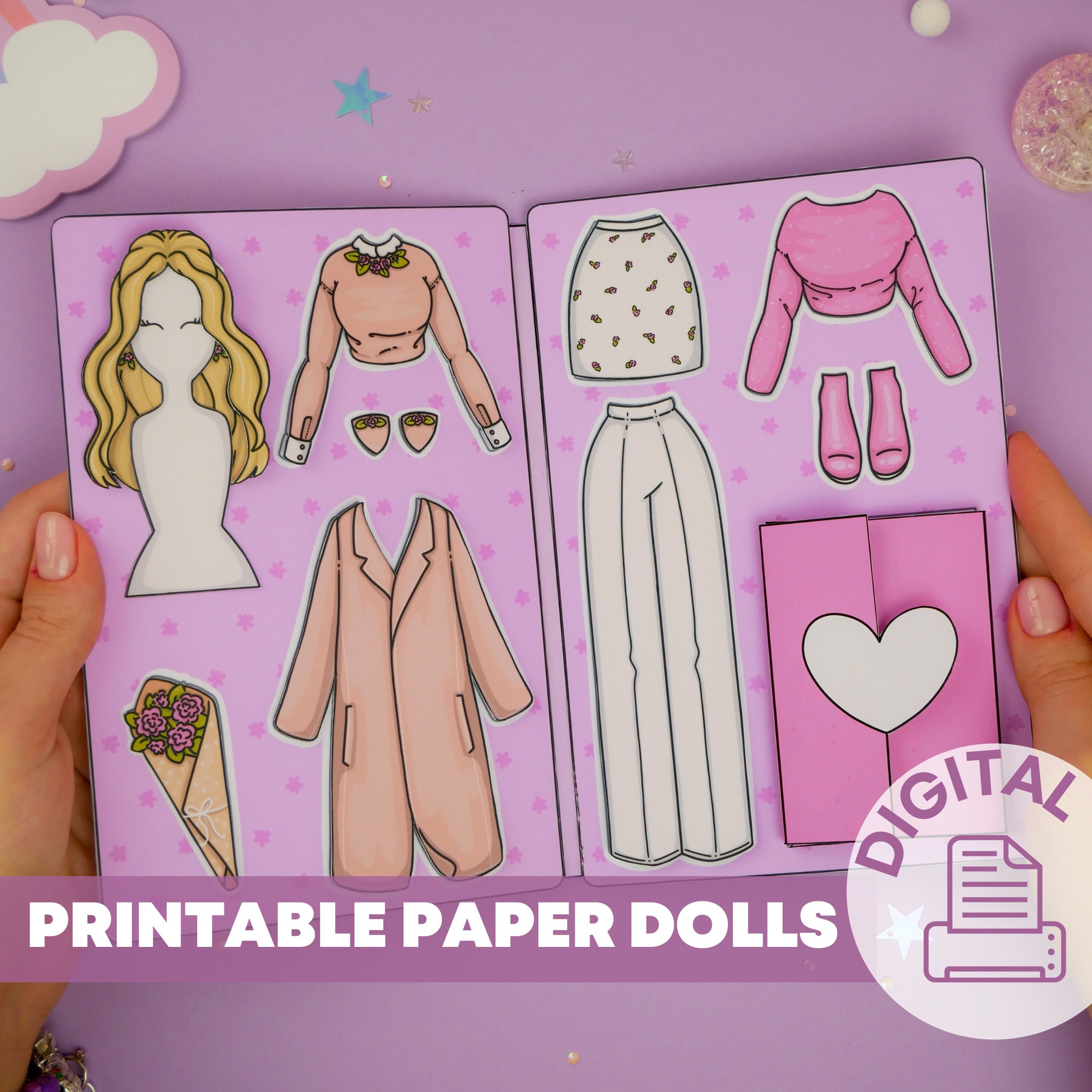 Image result for bonecas de papel para imprimir com muitas roupas