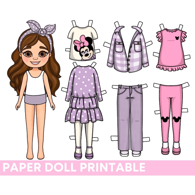 Cute Pink Clothes for Paper Dolls Printable DIY Activities for Etsy