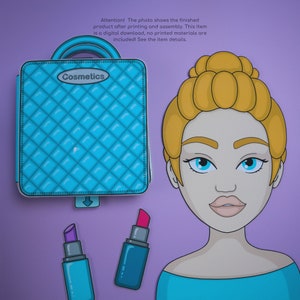 Zestaw do makijażu do druku dla dziewcząt DIY Natychmiastowe pobieranie książki Zajęty zdjęcie 6