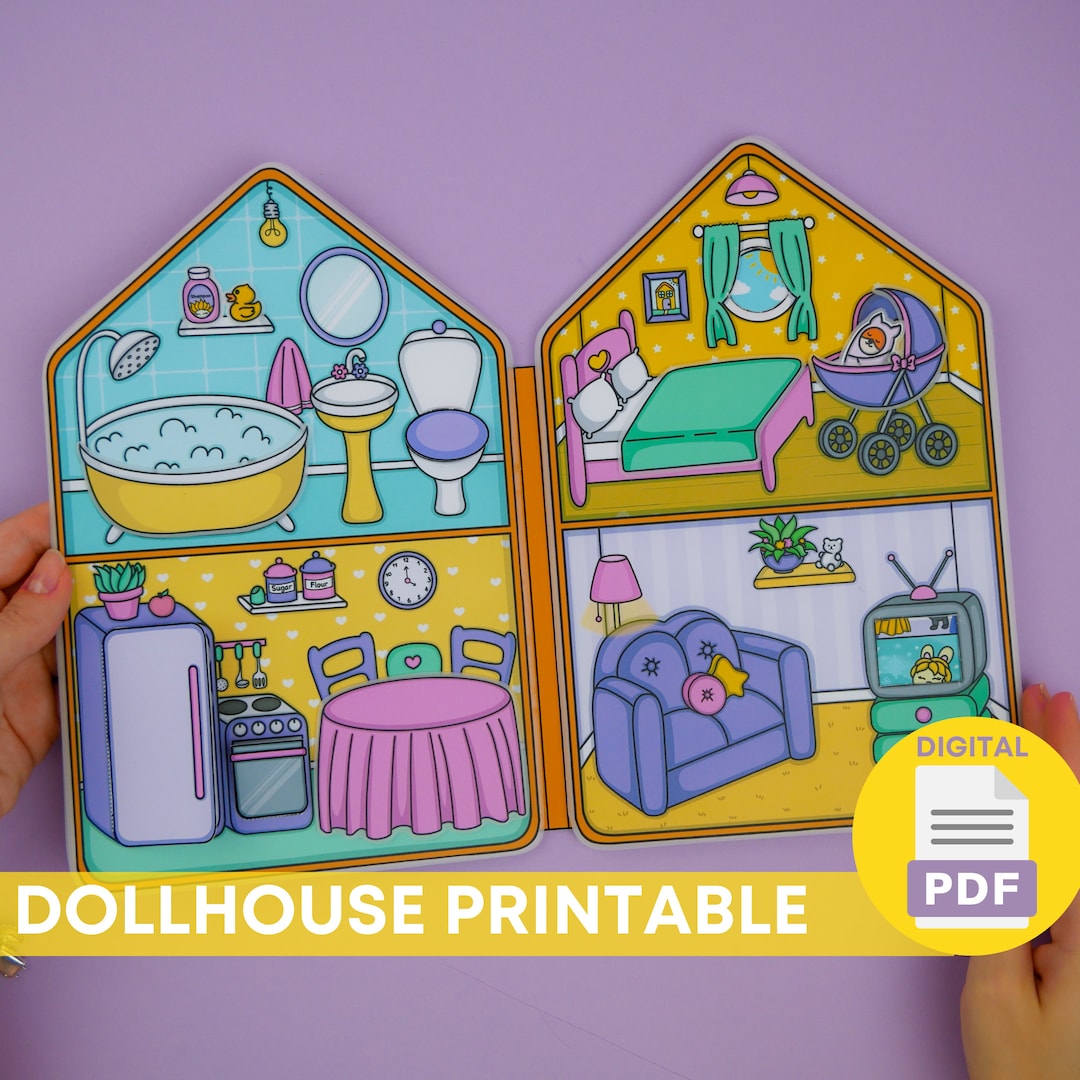 Printable Dollhouse Busy Book & Activities for Kids PDF -   Free  printable paper dolls, Paper doll printable templates, Paper doll house