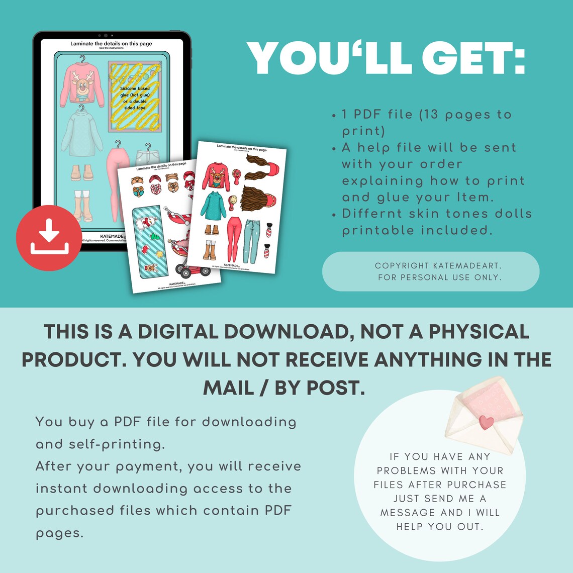 Printable Paper Dolls Dress up Kit Preschool Games Toddler Etsy