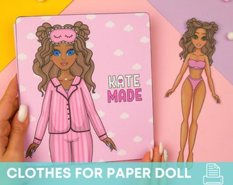 Pink Pajamas Pack for Paper Dolls Printable for Kids