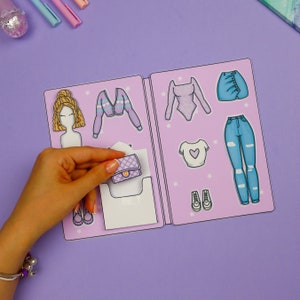 Clothes For Paper Dolls Printable DIY Activities, Girls Activity Book, Paper Crafts for Kids image 4