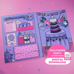 Halloween Crafts Printable, DIY Paper Dolls Party, Girls Activity Book, Digital Download