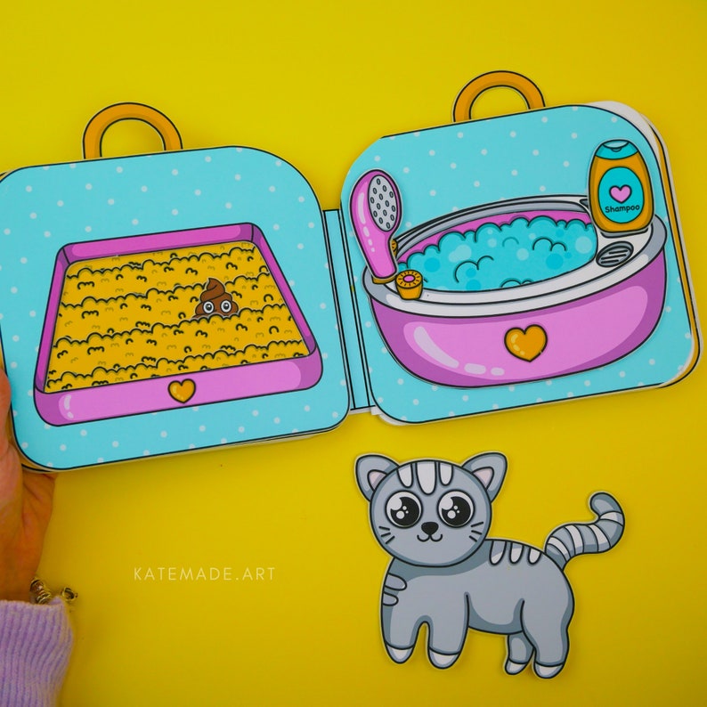 Printable Paper Dollhouse With Cat House Busy Book & - Etsy