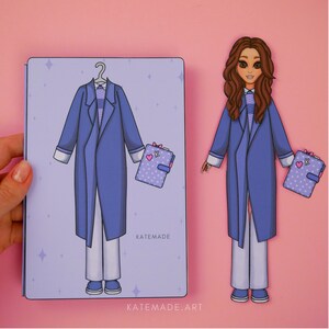 Printable Paper Dolls & Elegant Violet Outfit DIY Activities for Kids, Busy Book image 2