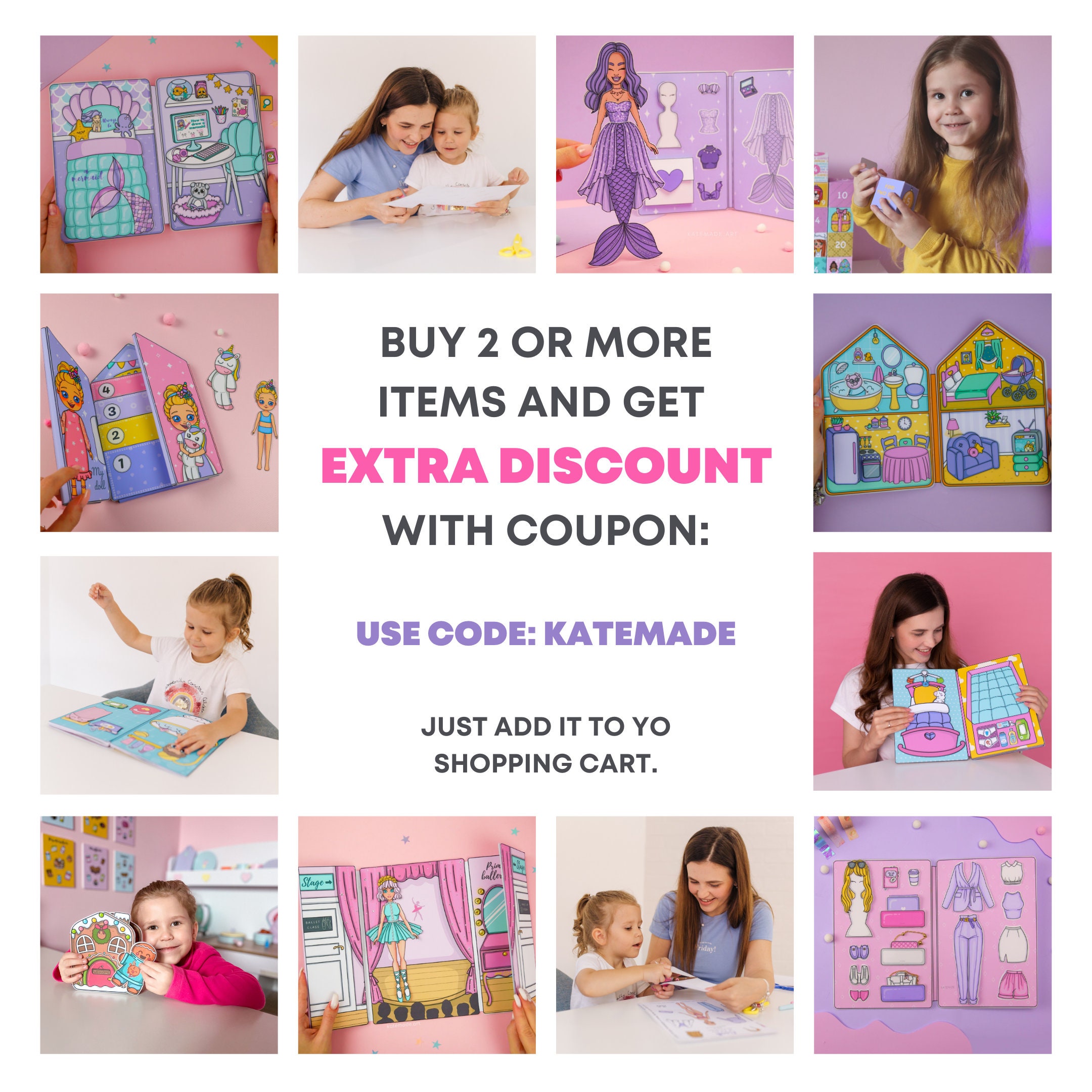 Printable Dollhouse Busy Book & Activities for Kids PDF 