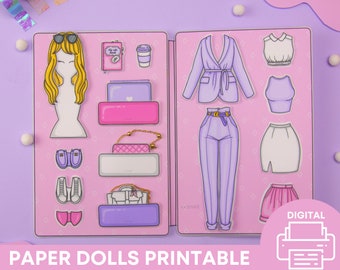 Purple Clothes For Paper Dolls Printable DIY Activities for Kids