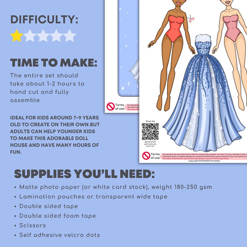 Printable Paper Dolls Princess Dress up Kit Preschool Games - Etsy