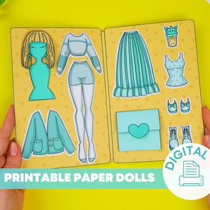 Mint Outfit for Paper Dolls Printable DIY Activities for Kids, Busy Book