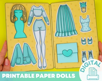 Mint Outfit for Paper Dolls  Printable DIY Activities for Kids, Busy Book