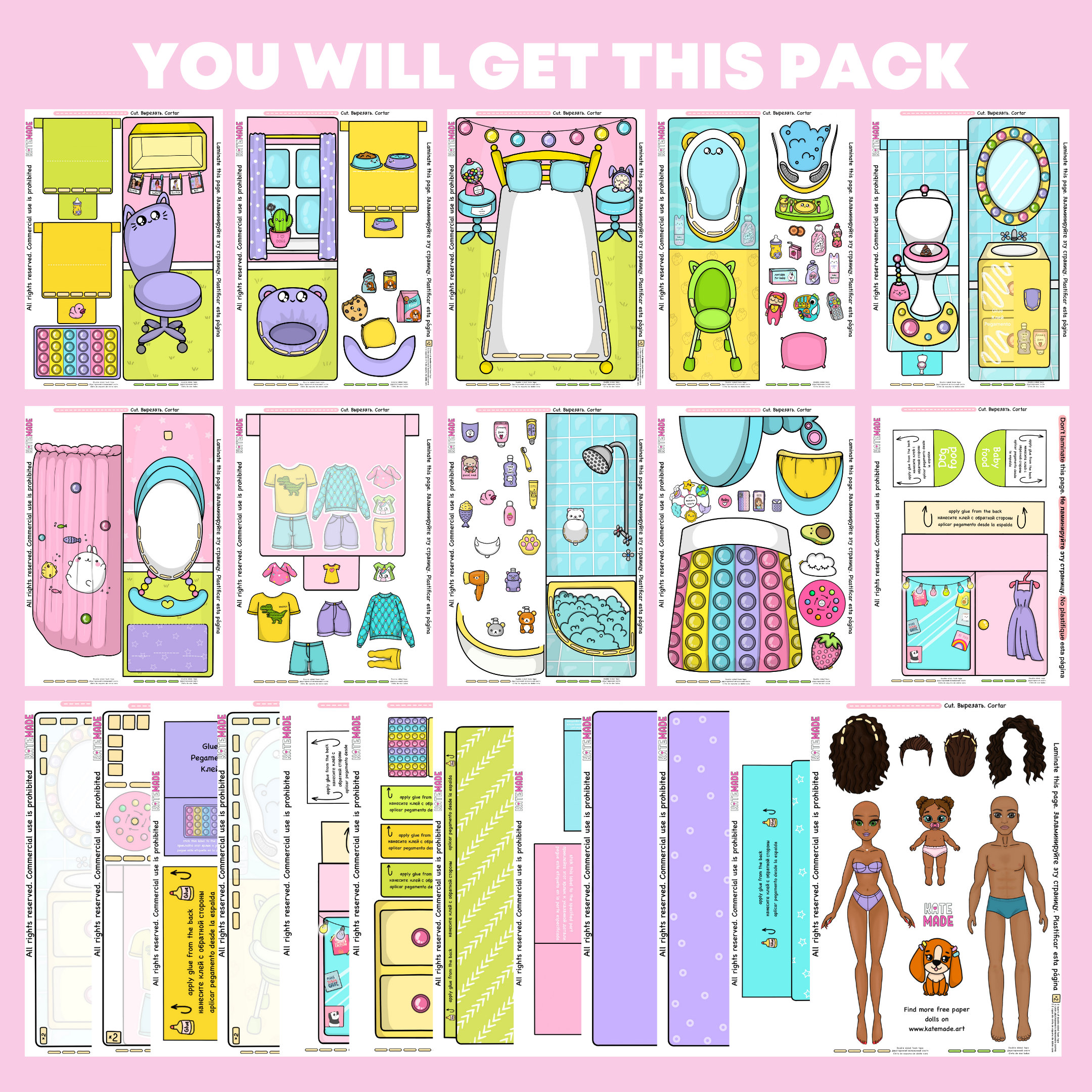 Printable Dollhouse Pop It Activities for Kids DIY Busy Book -  Portugal