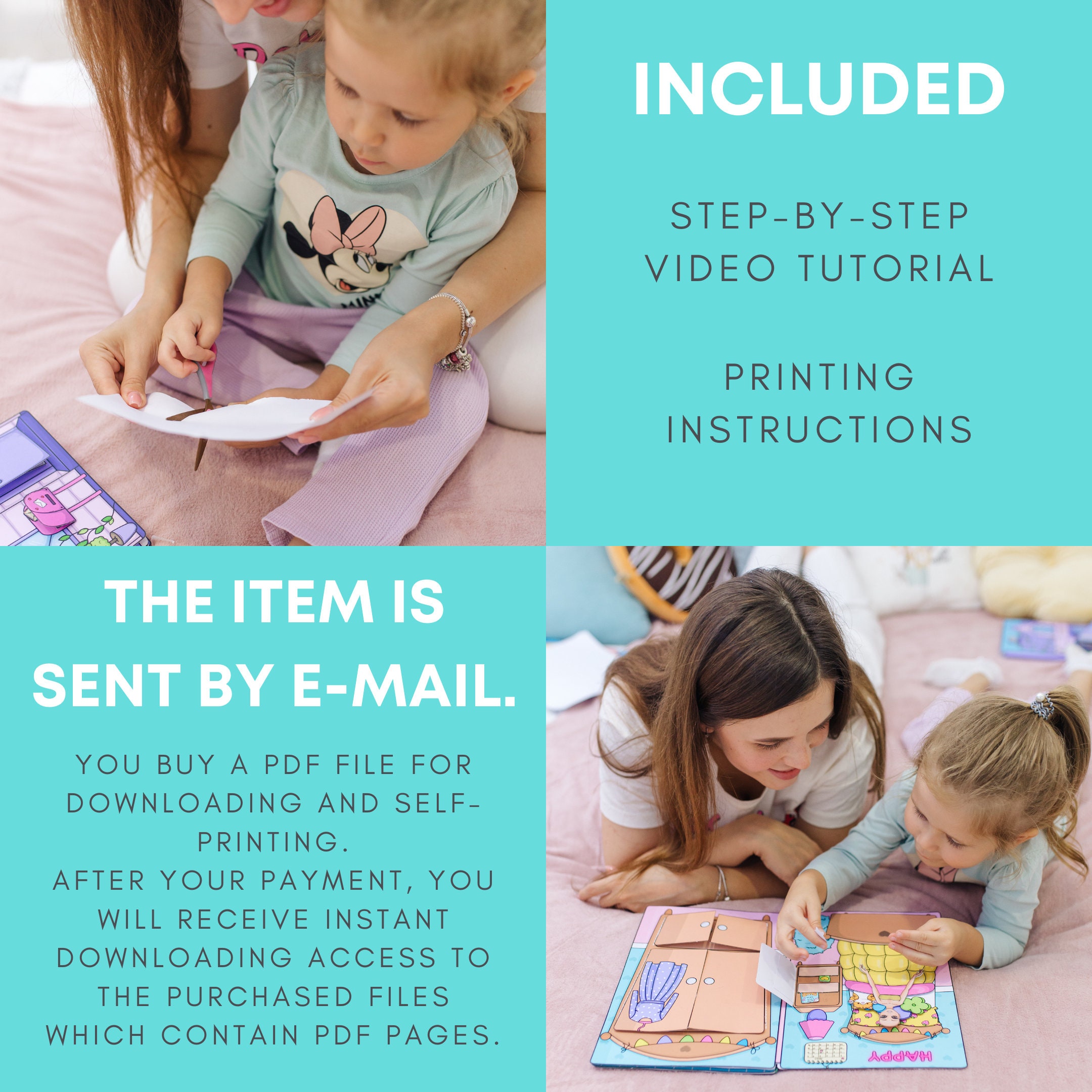 Printable Paper Dollhouse with Cat House Busy Book &amp; - Etsy España