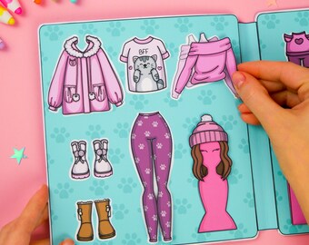 Paper Doll House Girl's Costume Change Quiet Book Children's