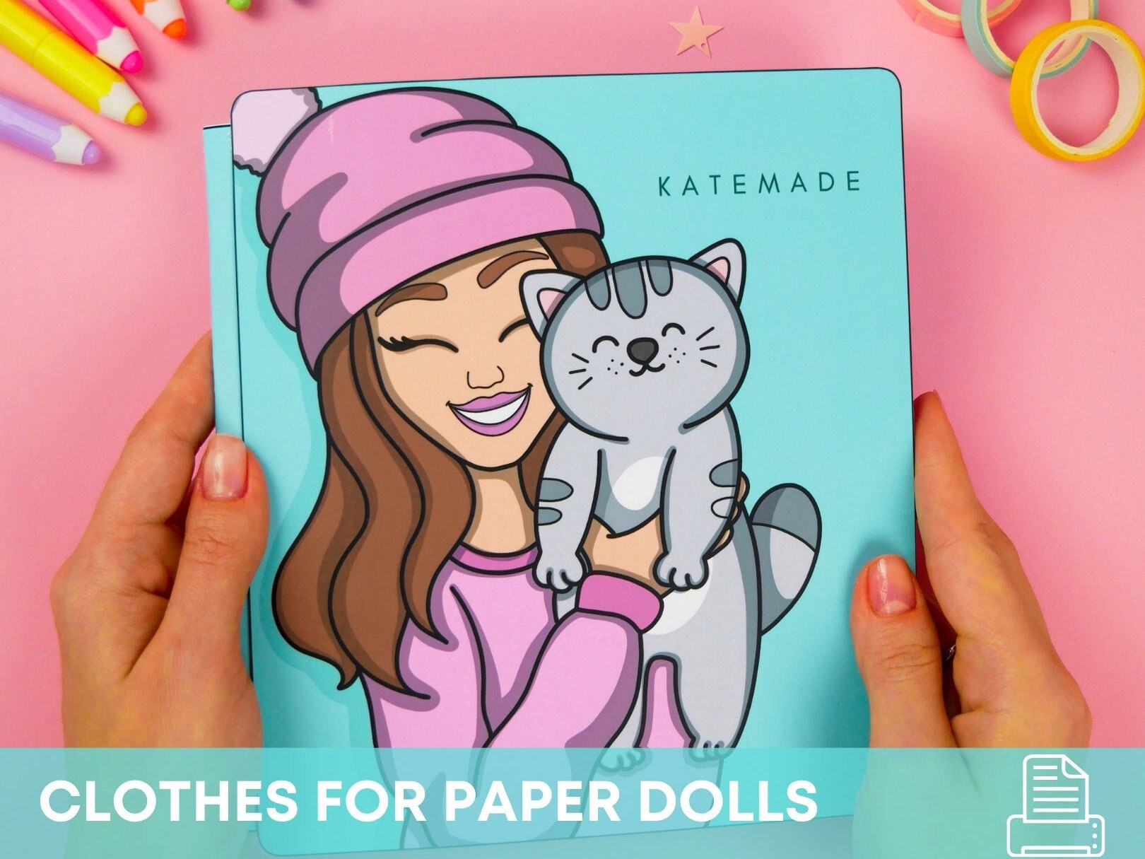 Printable Busy Book For Kids Activity Paper Doll With Cat And - Etsy